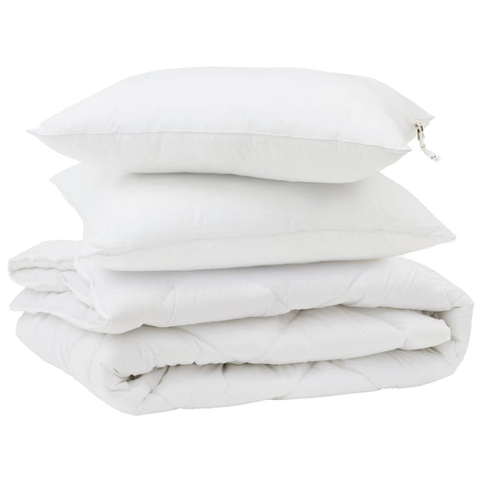 Vidaxl dekbed met kussen 3 pcs wit microfibre