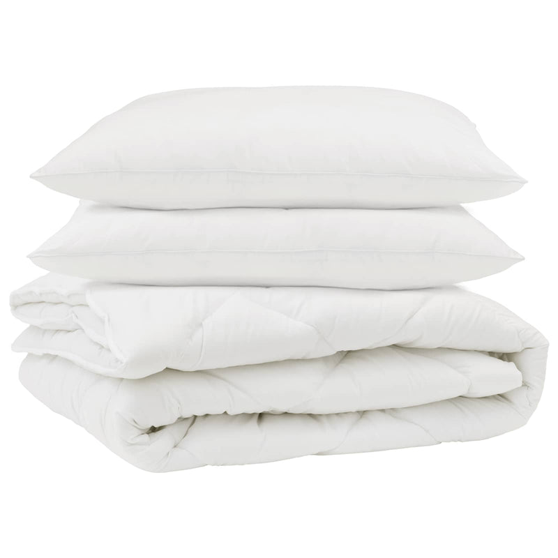 Afbeelding laden in galerijviewer, Vidaxl dekbed met kussen 3 pcs wit microfibre
