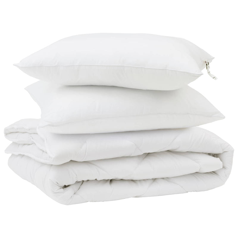 Afbeelding laden in galerijviewer, Vidaxl dekbed met kussen 3 pcs wit microfibre
