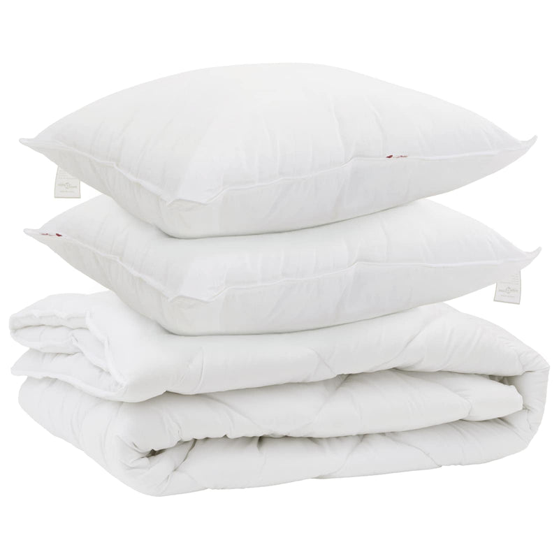 Afbeelding laden in galerijviewer, Vidaxl all-season dekbed met kussen 3 pcs wit microvezel
