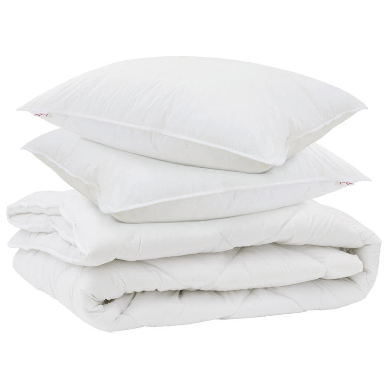 Afbeelding laden in galerijviewer, Vidaxl all-season dekbed met kussen 3 pcs wit microvezel
