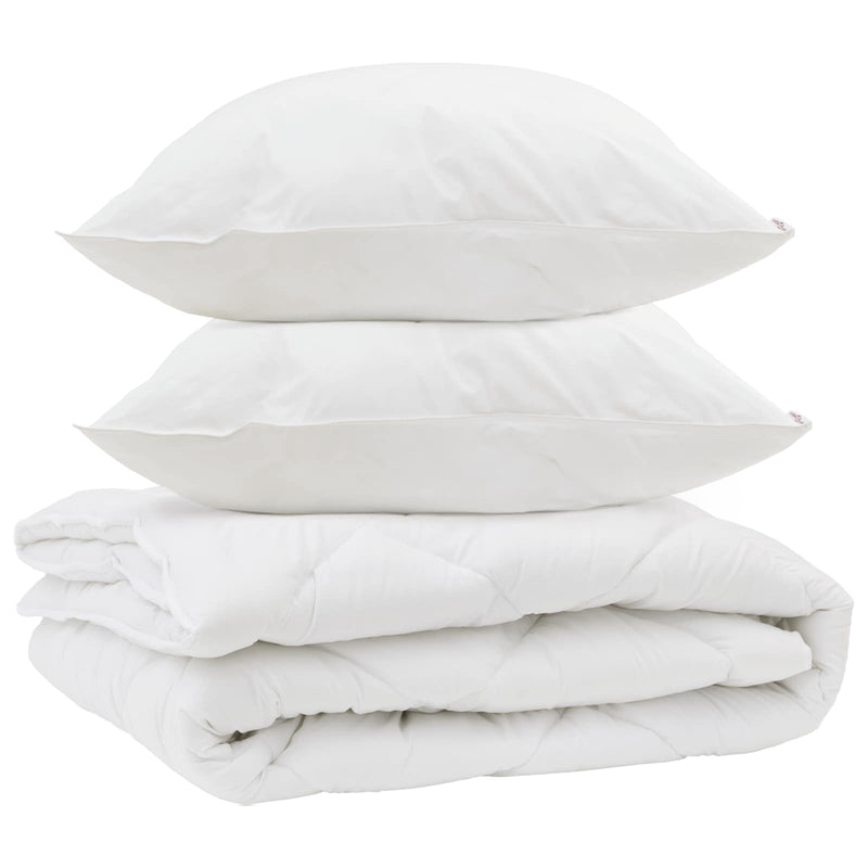 Afbeelding laden in galerijviewer, Vidaxl all-season dekbed met kussen 3 pcs wit microvezel
