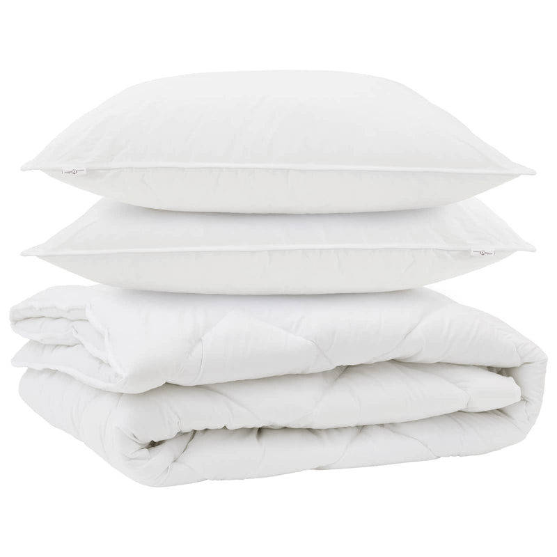 Afbeelding laden in galerijviewer, Vidaxl all-season dekbed met kussen 3 pcs wit microvezel
