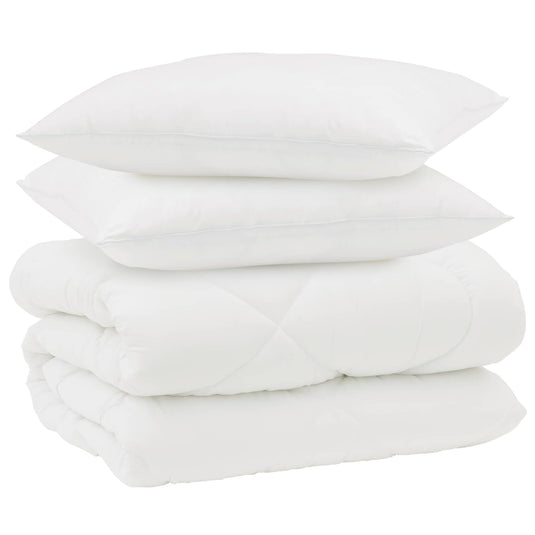Vidaxl winter dekbed met kussen 3 pcs wit microvezel