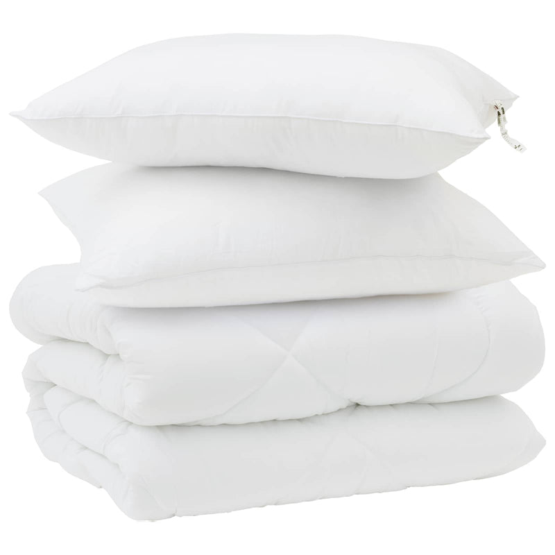 Afbeelding laden in galerijviewer, Vidaxl winter dekbed met kussen 3 pcs wit microvezel
