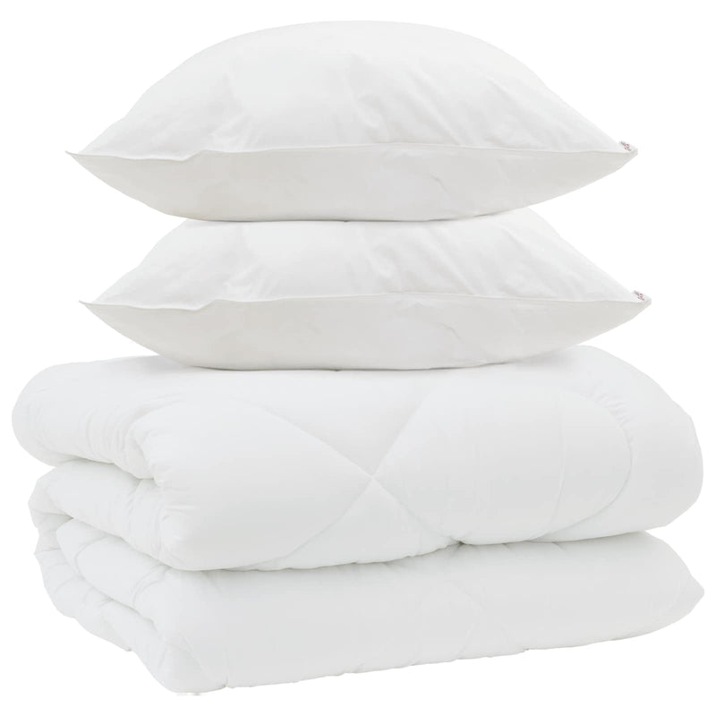 Afbeelding laden in galerijviewer, Vidaxl winter dekbed met kussen 3 pcs wit microvezel
