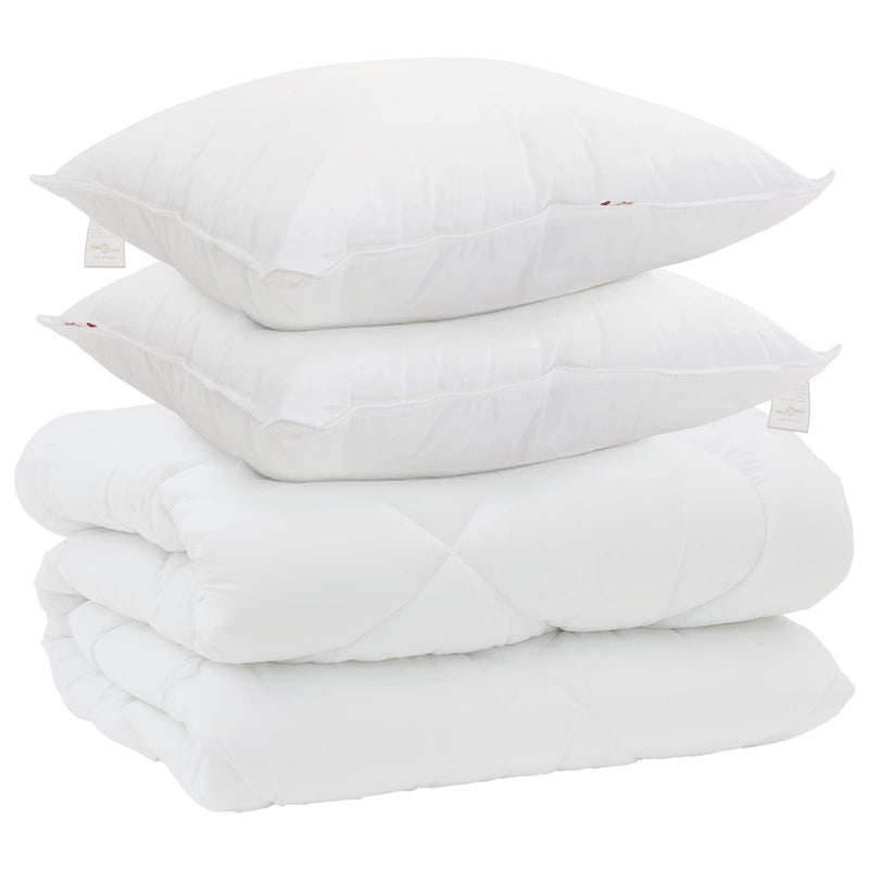 Afbeelding laden in galerijviewer, Vidaxl winter dekbed met kussen 3 pcs wit microvezel
