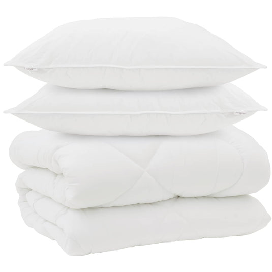 Vidaxl winter dekbed met kussen 3 pcs wit microvezel