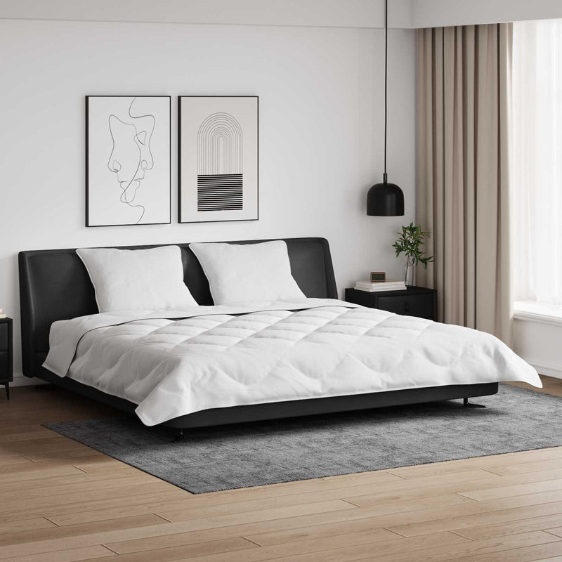 Afbeelding laden in galerijviewer, Vidaxl dekbed met kussens 3 pcs wit microfiber en dons feather
