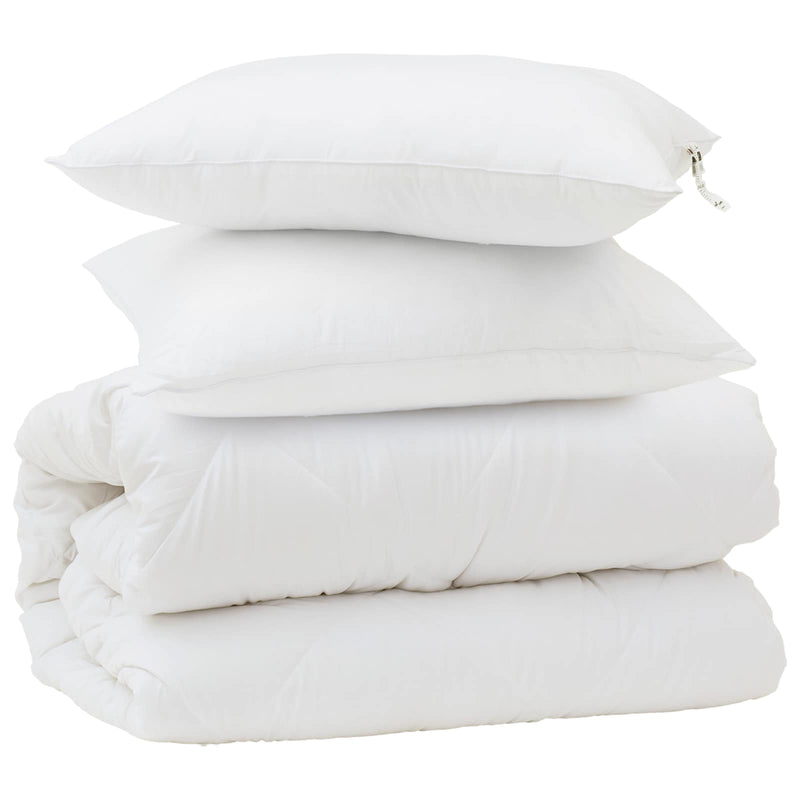 Afbeelding laden in galerijviewer, Vidaxl dekbed set met kussen 3 pcs wit microfiber en dons feather
