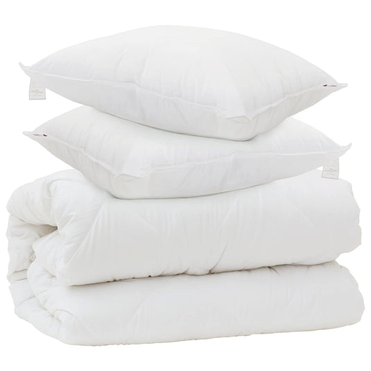 Vidaxl dekbed met kussens met kussen 3 pcs wit microvezel