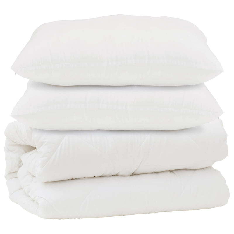 Afbeelding laden in galerijviewer, Vidaxl dekbed met kussen 3 pcs wit microfibre
