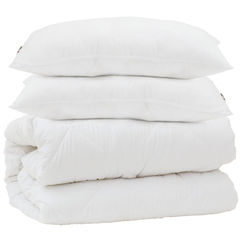 Afbeelding laden in galerijviewer, Vidaxl dekbed met kussen 3 pcs wit microfibre
