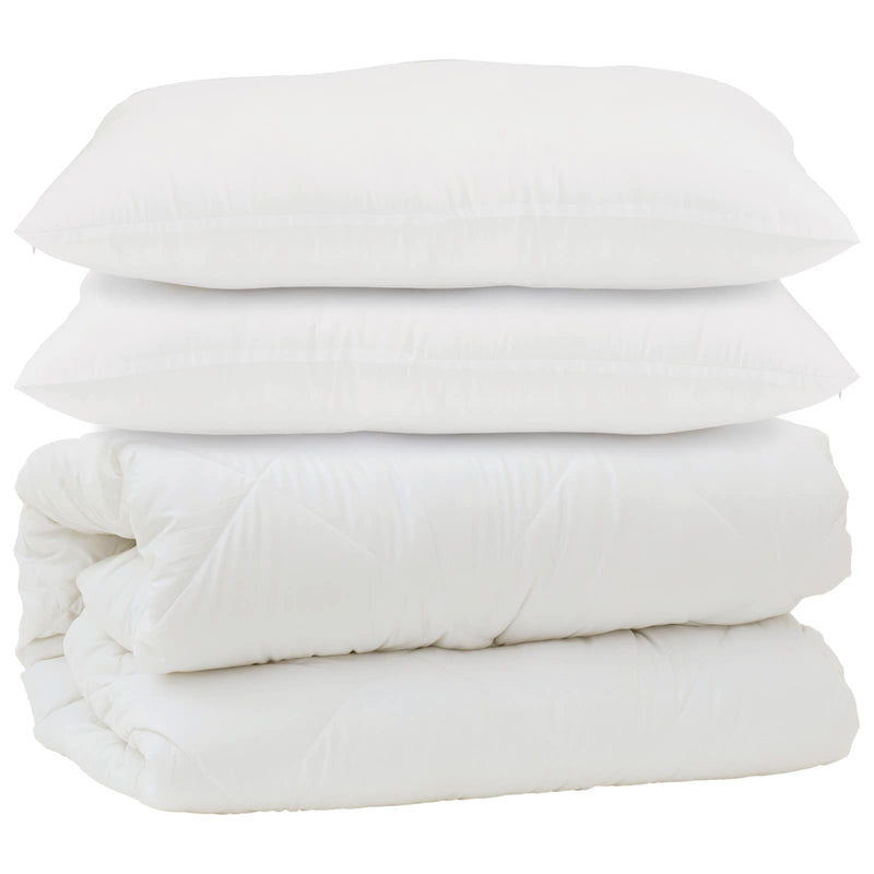 Afbeelding laden in galerijviewer, Vidaxl dekbed met kussen 3 pcs wit microfibre
