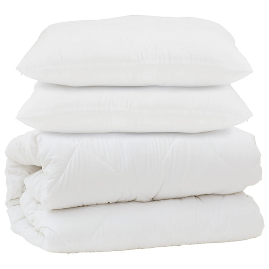 Vidaxl dekbed met kussen 3 pcs wit microfibre