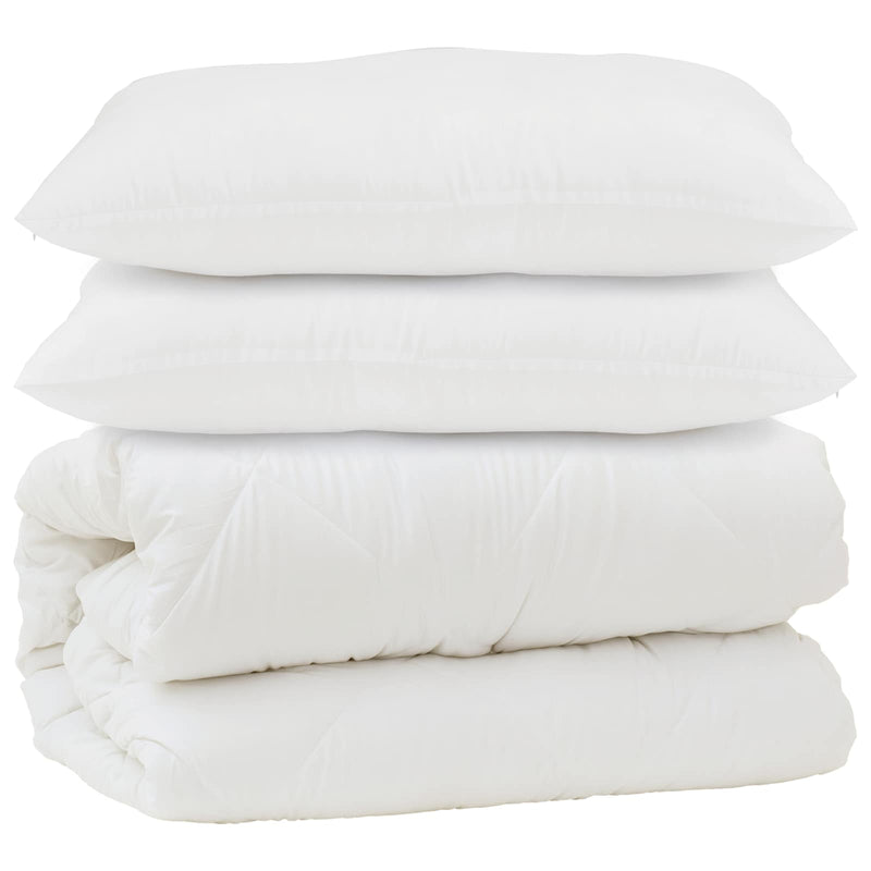 Afbeelding laden in galerijviewer, Vidaxl dekbed met kussen 3 pcs wit microfibre
