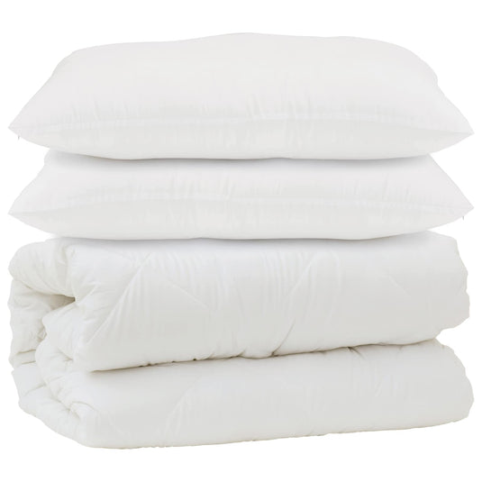 Vidaxl dekbed met kussen 3 pcs wit microfibre