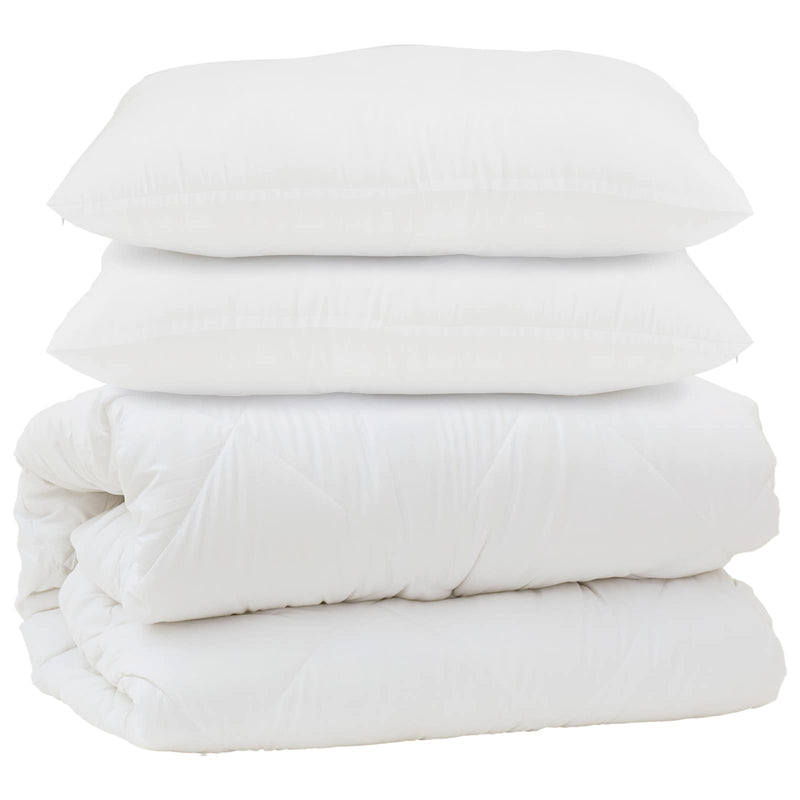 Afbeelding laden in galerijviewer, Vidaxl dekbed met kussen 3 pcs wit microfibre
