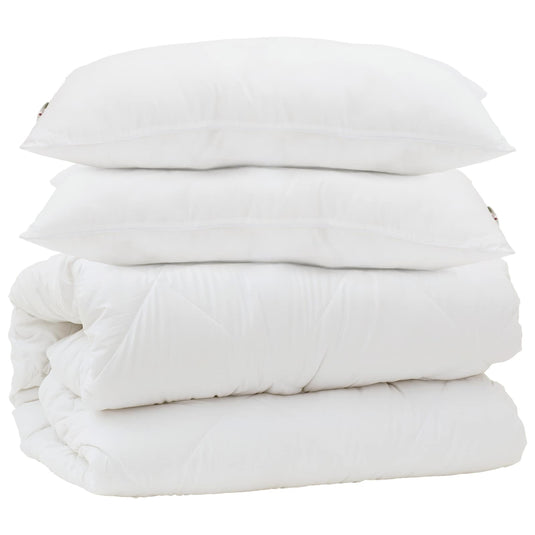 Vidaxl dekbed met kussen 3 pcs wit microfibre