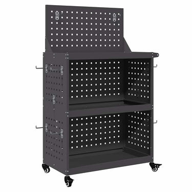 Vidaxl gereedschapswagen zwart 65 x 35 x 111 cm koudgewalst staal