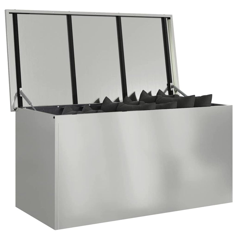 Afbeelding laden in galerijviewer, Vidaxl buitenopslagdoos zilver 100 x 50,5 x 50 cm staal
