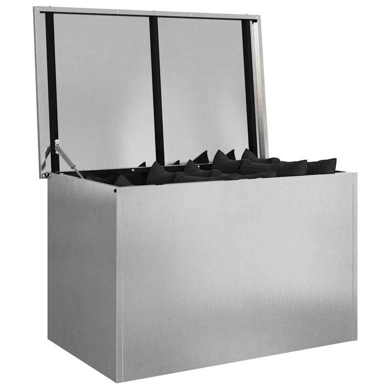 Afbeelding laden in galerijviewer, Vidaxl buitenopslagdoos zilver 80 x 50,5 x 50 cm staal
