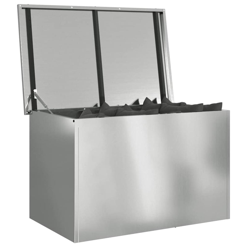 Afbeelding laden in galerijviewer, Vidaxl buitenopslagdoos zilver 80 x 50,5 x 50 cm staal
