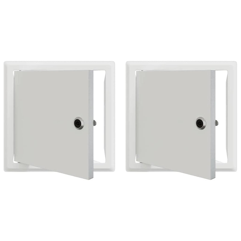 Afbeelding laden in galerijviewer, Vidaxl toegangs paneel 2 pcs wit 23 x 23 x 3 cm staal
