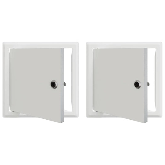 Vidaxl toegangs paneel 2 pcs wit 23 x 23 x 3 cm staal