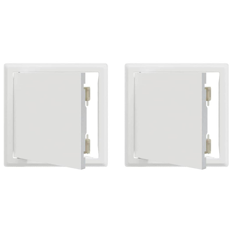 Afbeelding laden in galerijviewer, Vidaxl toegangs paneel 2 pcs wit 23 x 23 x 3 cm staal
