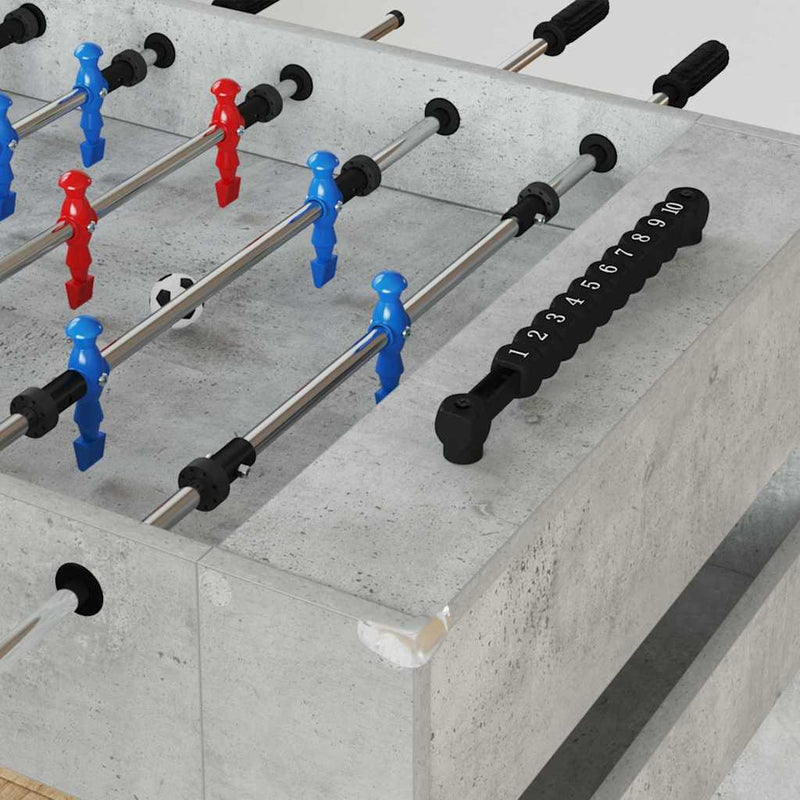 Afbeelding laden in galerijviewer, Vidaxl voetbaltafel beton grijs 125 x 60,5 x 80 cm bewerkt hout
