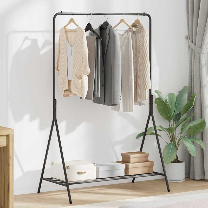 Afbeelding laden in galerijviewer, Vidaxl kledingrek met opslag zwart 100 x 56 x 154 cm staal
