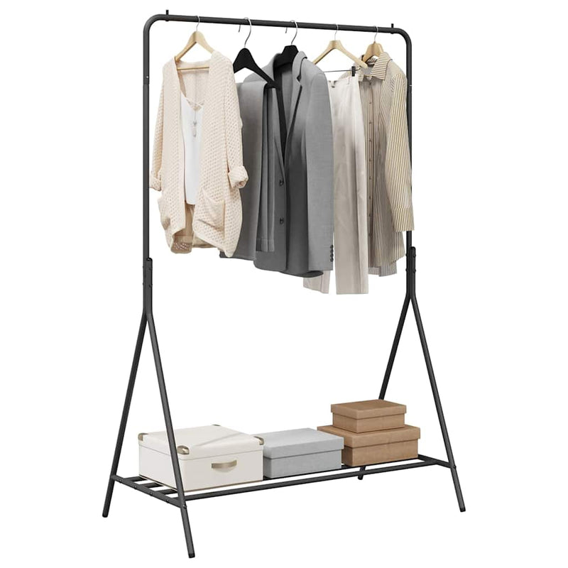 Afbeelding laden in galerijviewer, Vidaxl kledingrek met opslag zwart 100 x 56 x 154 cm staal
