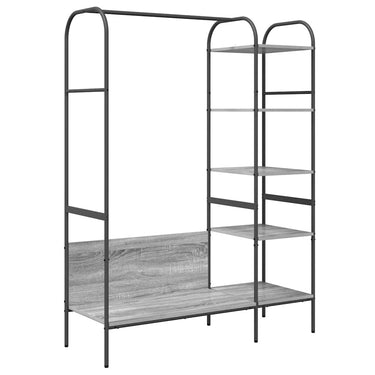 Vidaxl kledingrek met plank grijs 120 x 44 x 160 cm bewerkt hout