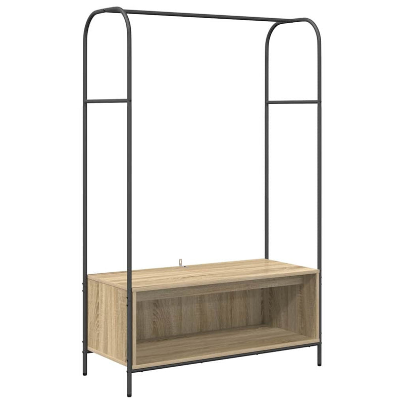 Afbeelding laden in galerijviewer, Vidaxl kledingrek bruin eiken 100 x 44 x 160 cm bewerkt hout
