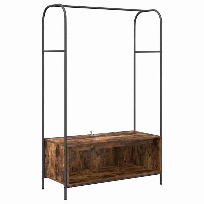 Afbeelding laden in galerijviewer, Vidaxl kledingrek bruin eiken 100 x 44 x 160 cm bewerkt hout
