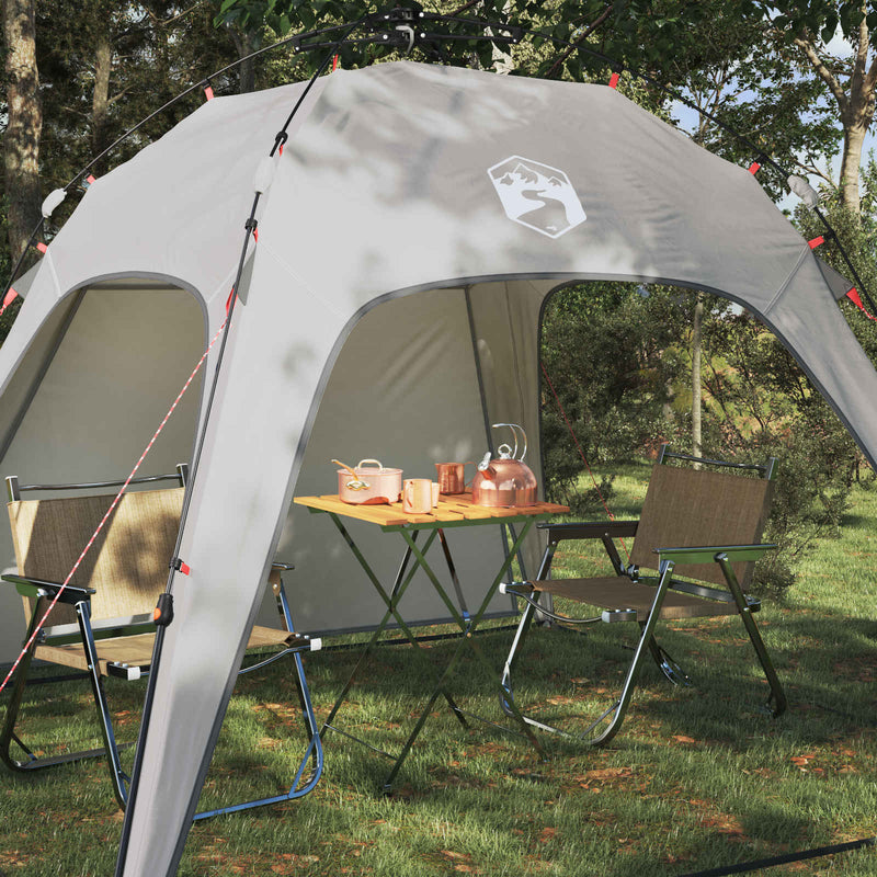 Afbeelding laden in galerijviewer, Vidaxl instant tent 4-person quick-release 4-persoons grijs

