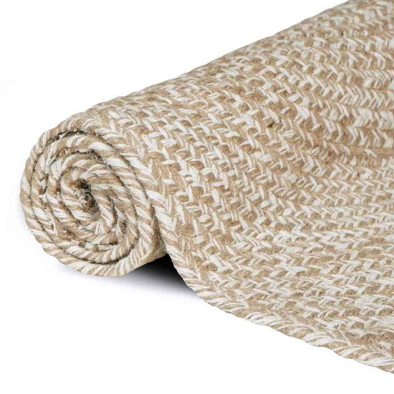 Afbeelding laden in galerijviewer, Vidaxl vloerkleden rechthoekig natuurlijk en wit 60 x 250 cm jute
