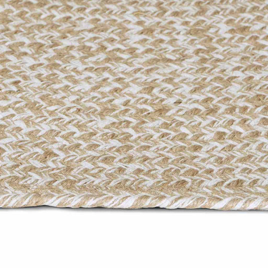 Vidaxl vloerkleden rechthoekig natuurlijk en wit 100 x 200 cm jute