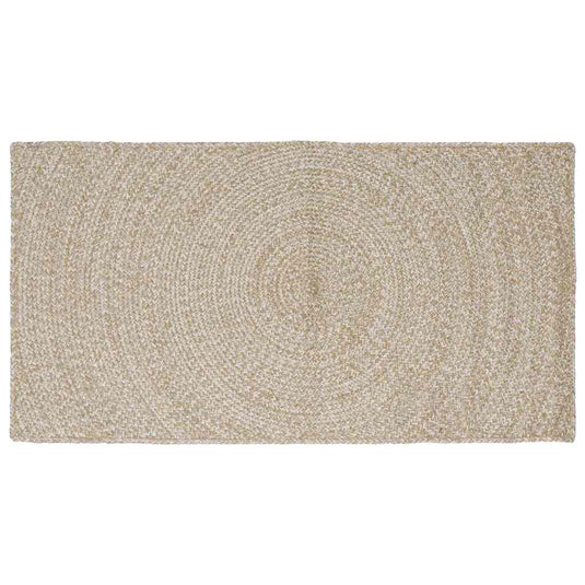 Vidaxl vloerkleden rechthoekig natuurlijk en wit 100 x 200 cm jute