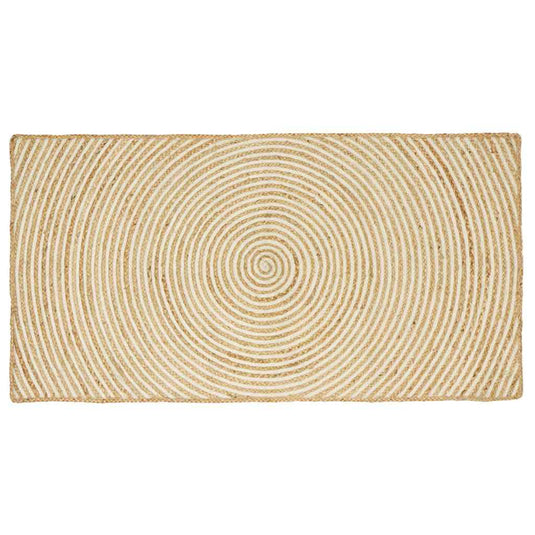 Vidaxl vloerkleed natuurlijk en wit 80 x 150 cm jute