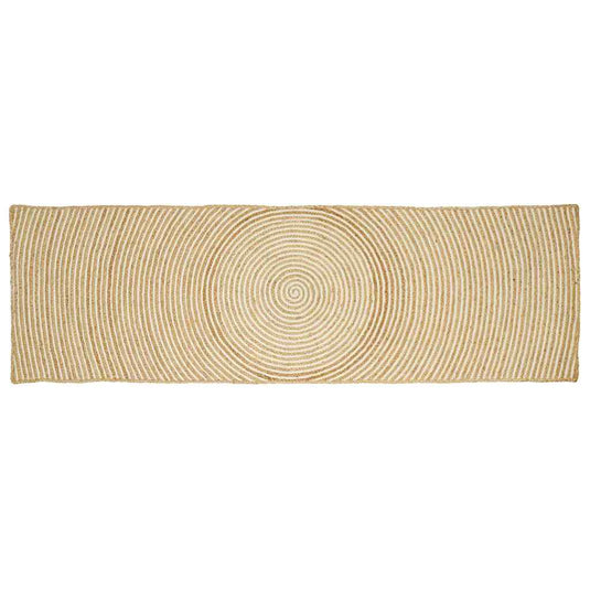 Vidaxl vloerkleed natuurlijk en wit 80 x 200 cm jute