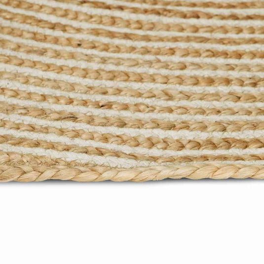 Vidaxl vloerkleed natuurlijk en wit 80 x 300 cm jute
