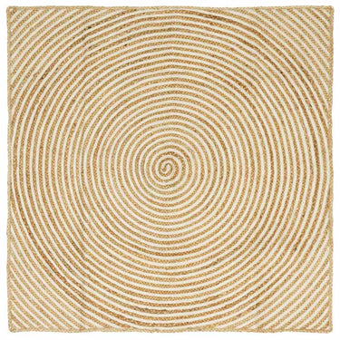 Vidaxl vloerkleed natuurlijk en wit 160 x 160 cm jute