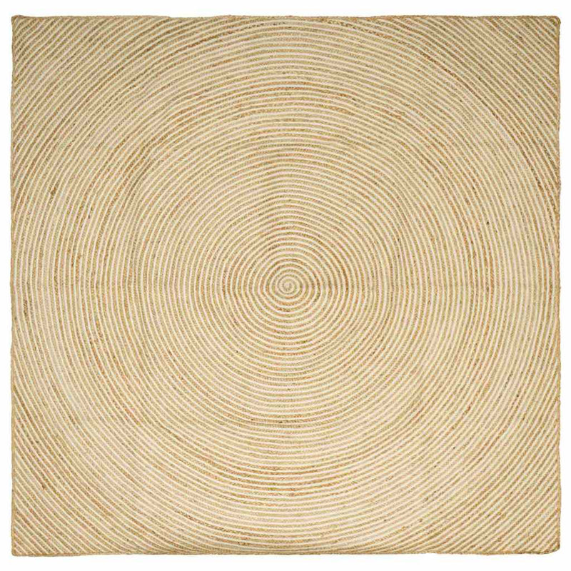 Afbeelding laden in galerijviewer, Vidaxl vloerkleed natuurlijk en wit 200 x 200 cm jute
