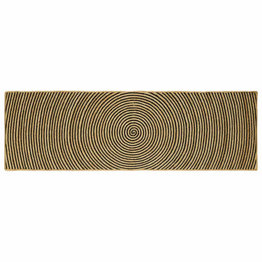 Vidaxl vloerkleed natuurlijk en zwart 80 x 250 cm jute