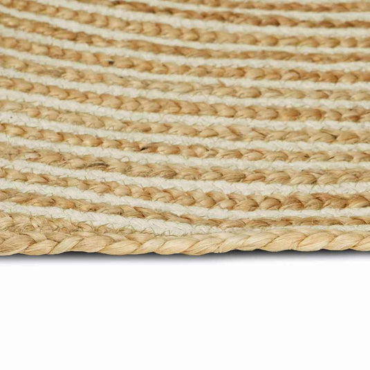 Vidaxl vloerkleed natuurlijk en wit 152 x 245 cm jute