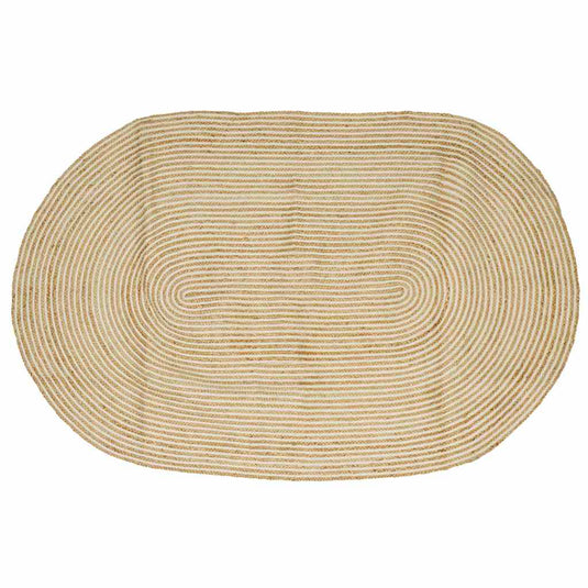 Vidaxl vloerkleed natuurlijk en wit 152 x 245 cm jute