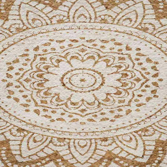 Vidaxl jute tapijt bloemen naturel 152 x 245 cm jute
