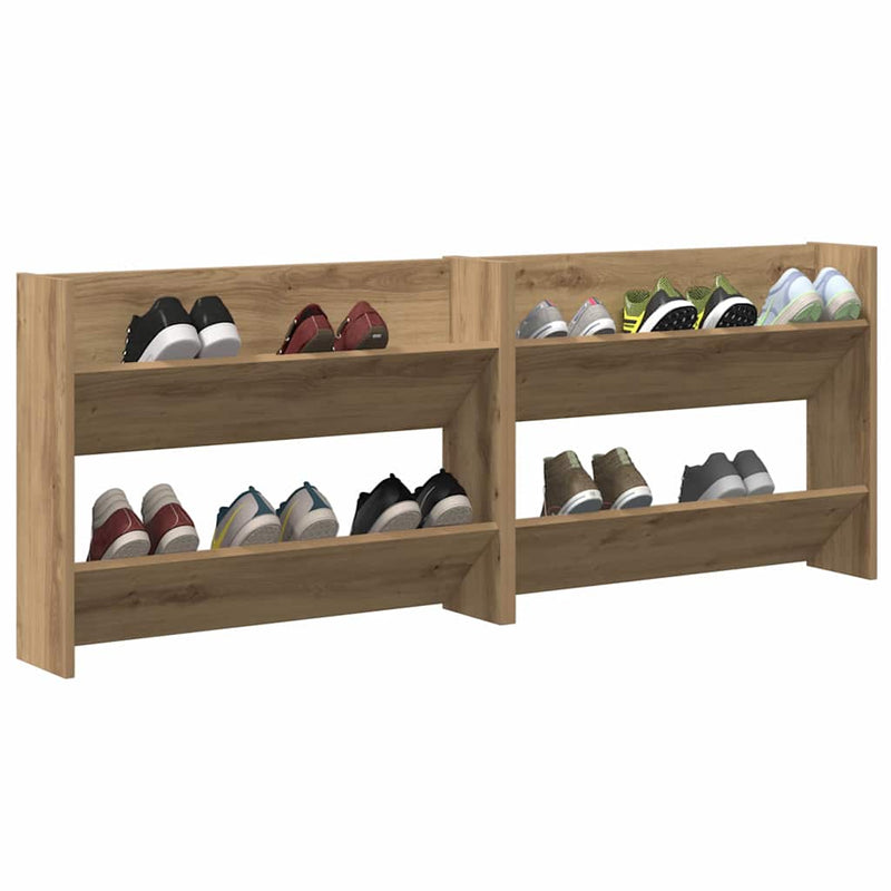 Afbeelding laden in galerijviewer, Vidaxl schoenenkast 2 pcs artisan eiken 85 x 18 x 90 cm bewerkt hout
